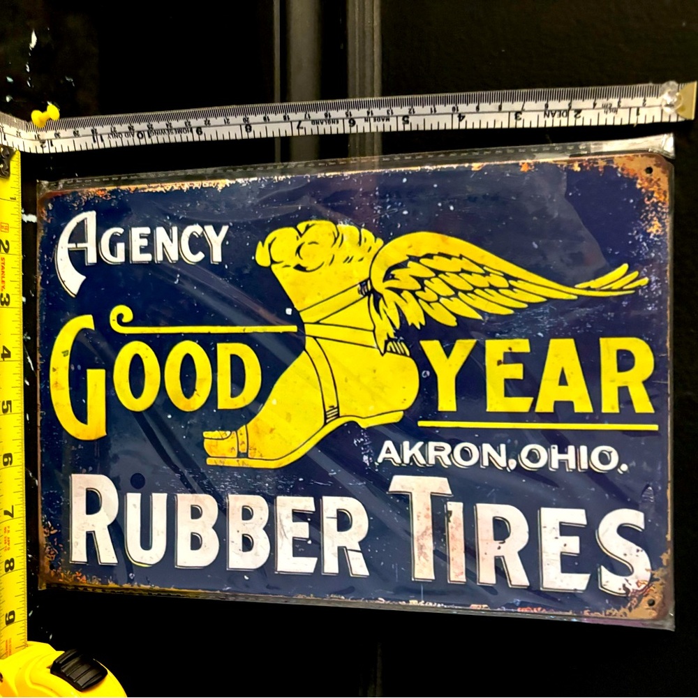 🌅3/$20 Retro Metal Sign - 8” x 12” Tin Sign - Vintage Look - Goodyear Tires